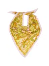 Coach Andrea Patterned Silk Triangle Scarf In Multi