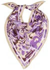 Coach Andrea Patterned Silk Triangle Scarf In Purple