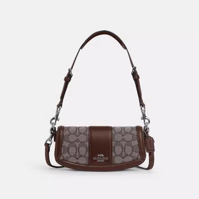 Coach Andrea Small Shoulder Bag In Signature Jacquard In Brown