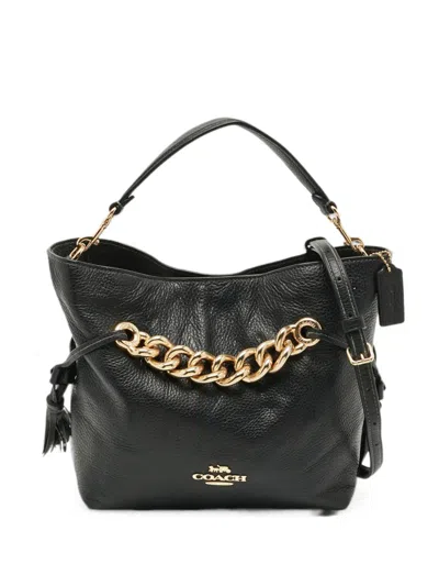Pre-owned Coach Andy Drawstring Shoulder Bag In Black