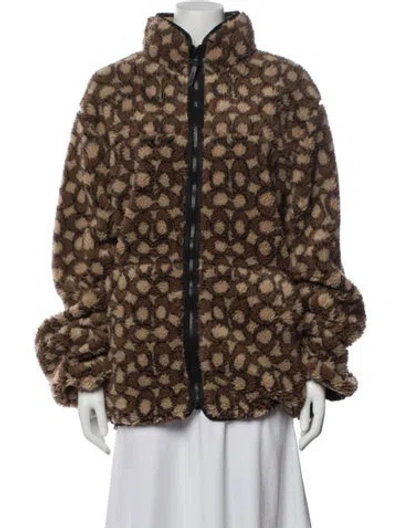 Pre-owned Coach Animal Print Jacket In Brown