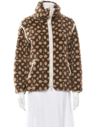 Pre-owned Coach Animal Print Jacket In Brown