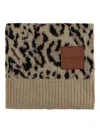 Coach Animal-print Logo-patch Scarf In Brown