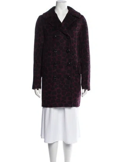 Pre-owned Coach Animal Print Peacoat In Multicolor