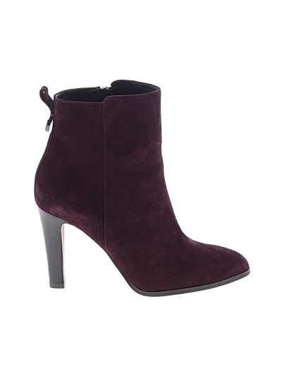 Pre-owned Coach Ankle Boots In Burgundy