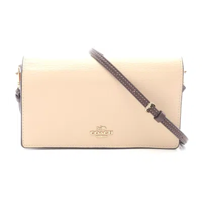 Coach Anna Leather Colorblock Crossbody Bag In Sand