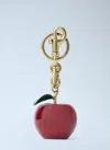 Coach Small Apple Keychain In Neutral