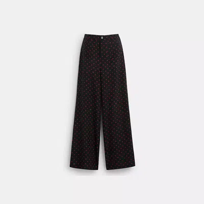 Coach Apple Dot Pants In Black/red