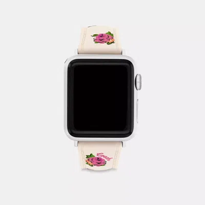 Coach Apple Watch® Strap, 38mm, 40mm And 41mm In Chalk Floral