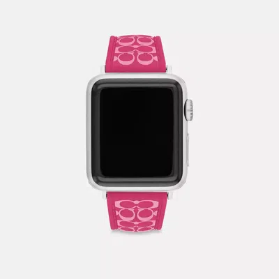 Coach Apple Watch® Strap, 38mm, 40mm And 41mm In Fuschia