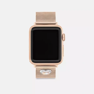 Coach Apple Watch® Strap, 38mm, 40mm And 41mm In Rose Gold