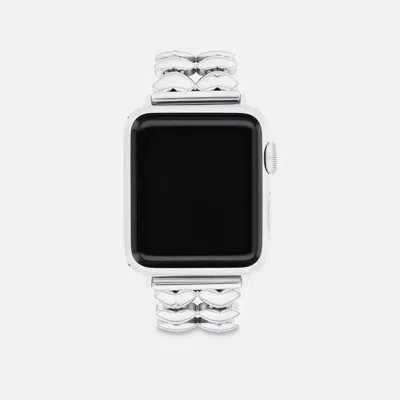 Coach Apple Watch Strap, 38mm, 40mm And 41mm In Silver