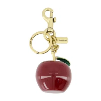 Coach Apple-shaped Resin Key Case In Red