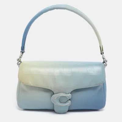 Pre-owned Coach Aqua Ombre Leather Tabby Pillow 26 Shoulder Bag In Blue
