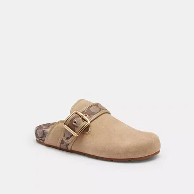 Coach Monogram-pattern Buckle-fastening Mules In Multi