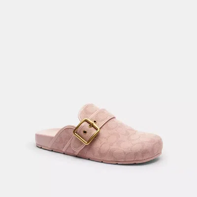 Coach Archival Buckle Clog In Signature Jacquard Canvas In Multi