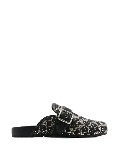 Coach Archival Buckle Clog With Crystal Signature In Black