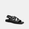 Coach Archival Buckle Flat Sandal In Black