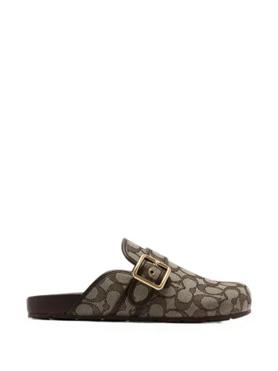 Coach Archival Flat Mules In Brown