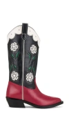 Coach Aria Tall Cowboy Boot In Black,red