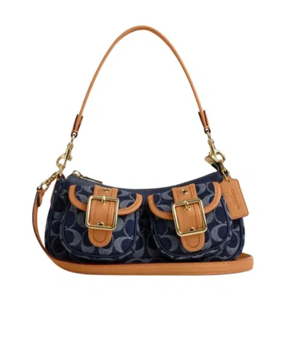 Coach Ashton's Iconic Denim Shoulder Bag In Blue