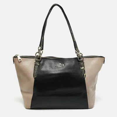 Pre-owned Coach Ava Multicolor Embossed And Leather Tote