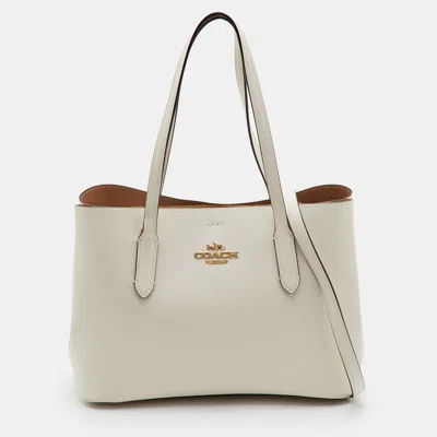 Pre-owned Coach Avenue Carryall Off-white Leather Tote
