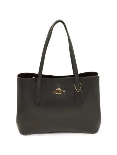 Pre-owned Coach Avenue Leather Tote Bag In Black