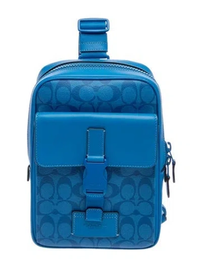 Pre-owned Coach Backpack In Blue
