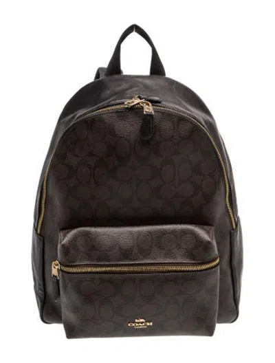 Pre-owned Coach Backpack In Brown