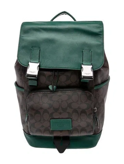 Pre-owned Coach Backpack In Green
