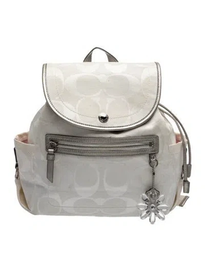 Pre-owned Coach Backpack Medium In Neutrals