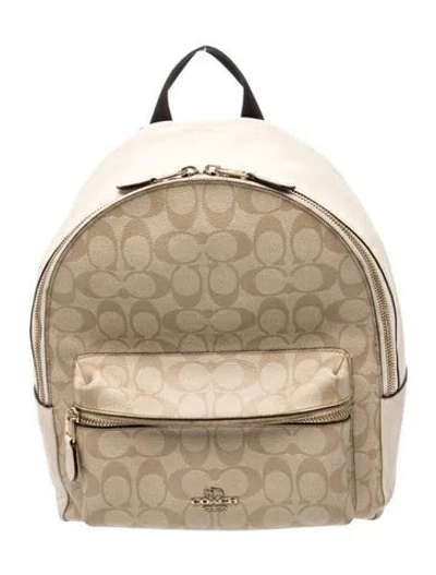 Pre-owned Coach Backpack In Neutral