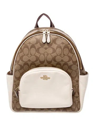 Pre-owned Coach Backpack In Neutrals