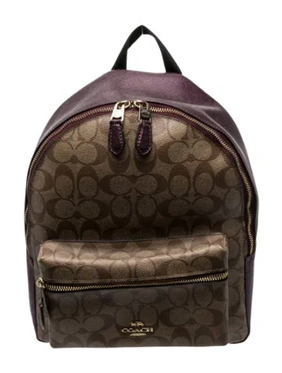 Pre-owned Coach Backpack In Neutrals