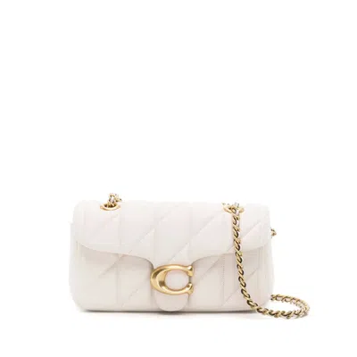 Coach Quilted Leather Crossbody Bag With Chain Strap In White