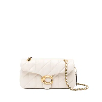 Coach Quilted Leather Crossbody Bag With Chain Strap In White