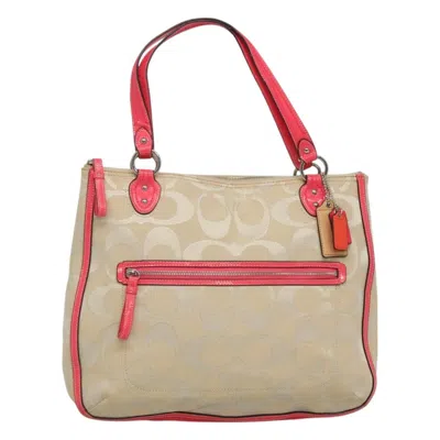 Pre-owned Coach Bag Sling Beige Canvas Tote Bag Bag () In Sand