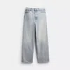 Coach Baggy Denim Jeans In Organic Cotton In Blue