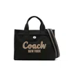 Coach Field Logo-appliqué Tote Bag In Black