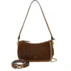 Coach Chain-strap Suede Satchel Bag In Brown