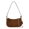 Coach Suede Shoulder Bag Chain Detail In Brown