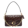Coach Chain Tabby Shoulder Bag With Quilting In Brown