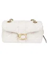 Coach Quilted Leather Shoulder Bag With Chain Strap In White