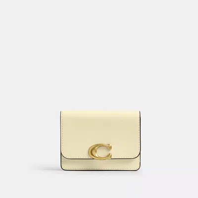 Coach Bandit Card Case In Brass/moonlight