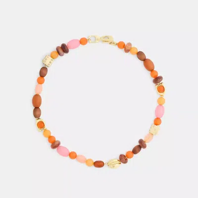 Coach Beaded Choker Necklace In Multi