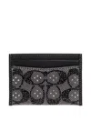 Coach Beaded-detail Card Holder In Black