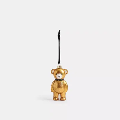 Coach Bear Ornament In Gold