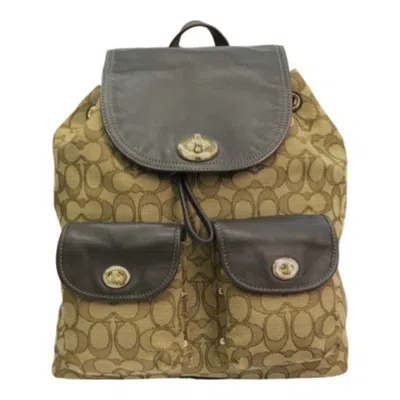 Pre-owned Coach Beige Brown Khaki Backpack () In Beige, Brown, Khaki
