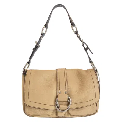 Pre-owned Coach Beige Brown Leather Shoulder Bag ()